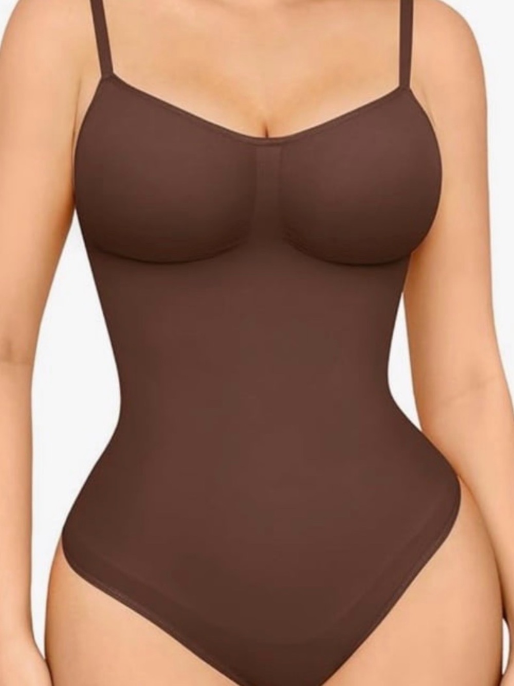 Feelingirl Seamless Sculpting Bodysuit - Brown, size M/L